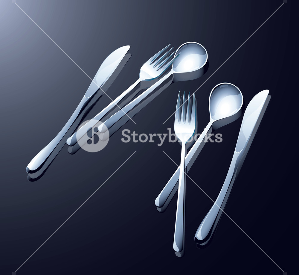 1000x918 Silverware Vector Royalty Free Stock Image