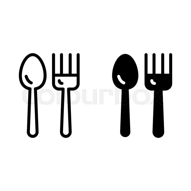 800x800 Spoon And Fork Line And Glyph Icon Stock Vector Colourbox