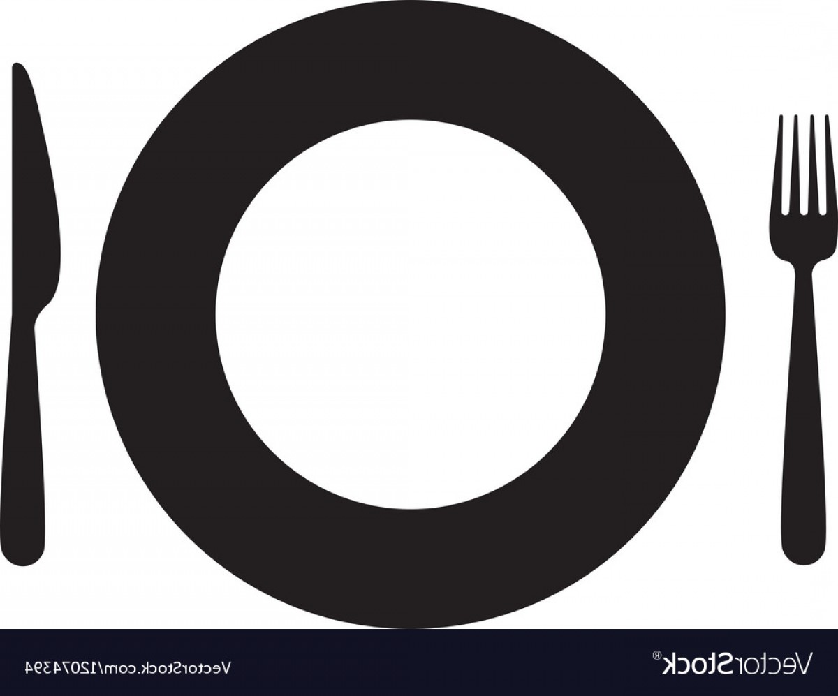 1200x997 Black Silhouette Plate And Pieces Of Cutlery Vector Soidergi
