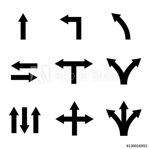 Simple Black Arrow Vector Icon Set 500x499 Simple Black Arrow Vector Icon Set