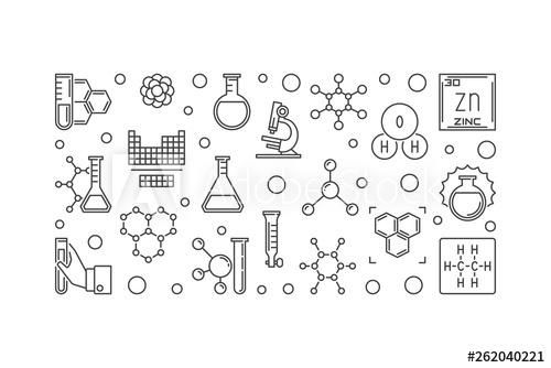 Science And Chemistry Outline Simple Banner Vector Horizontal 500x334 Science And Chemistry Outline Simple Banner Vector Horizontal