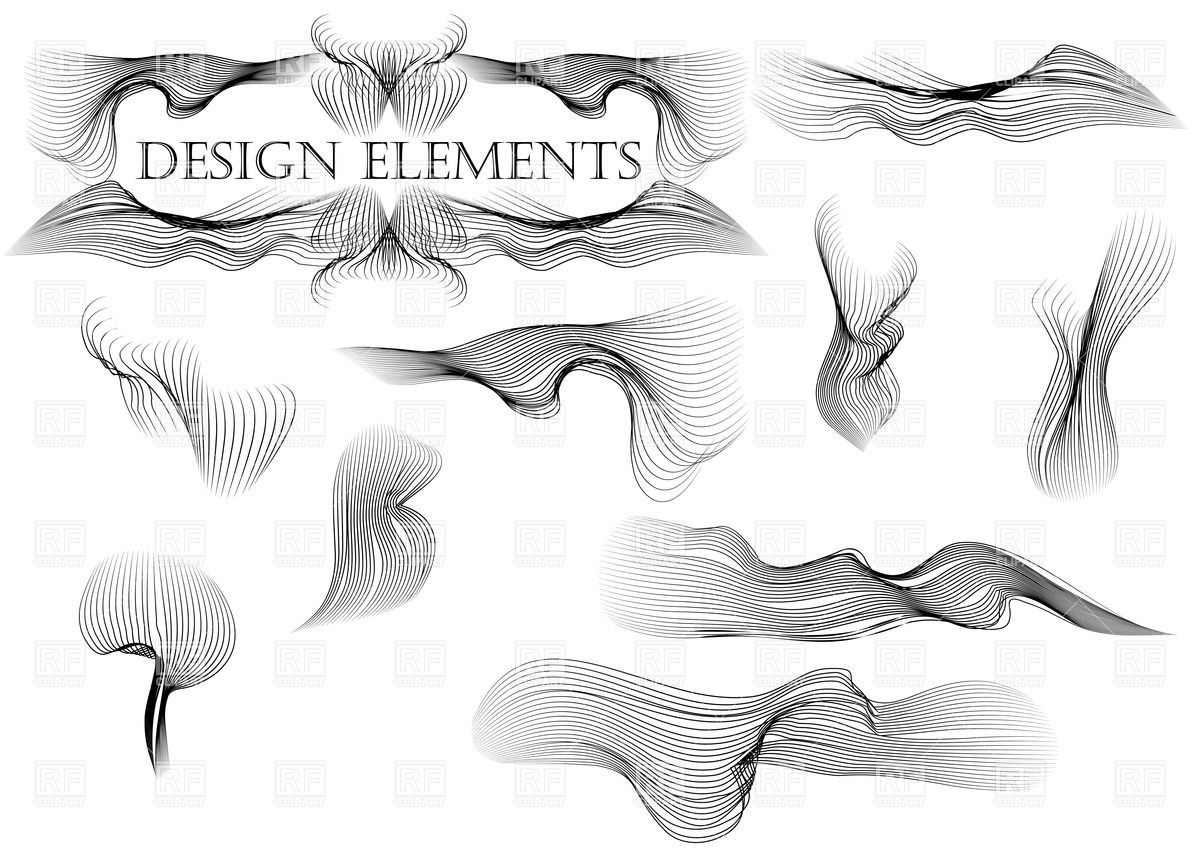 Wavy Design Elements Made Of Black Lines 1200x849 Wavy Design Elements Made Of Black Lines