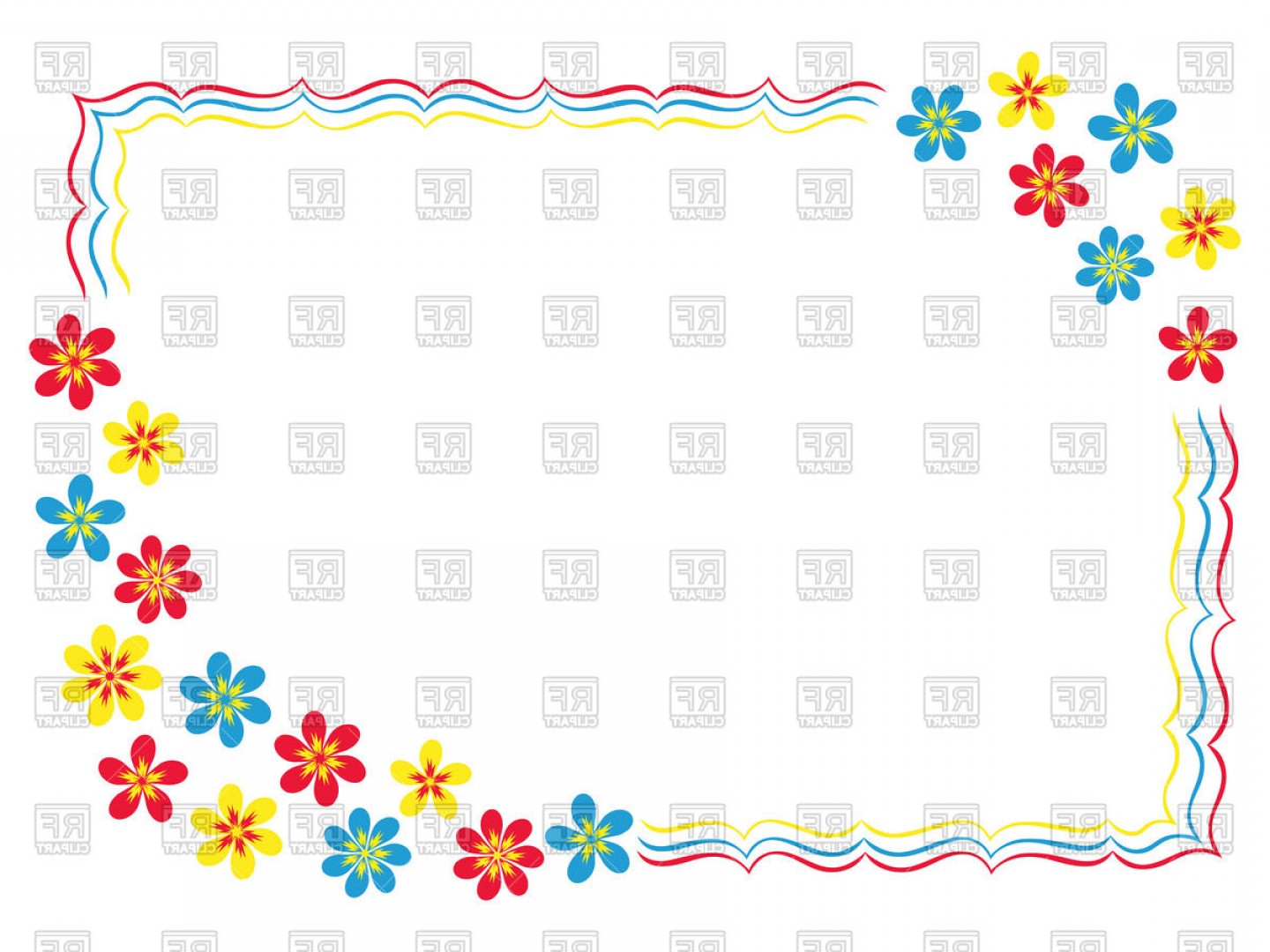 Simple Cartoon Frame With Floral Corners And Wavy Border Vector 1440x1080 Simple Cartoon Frame With Floral Corners And Wavy Border Vector