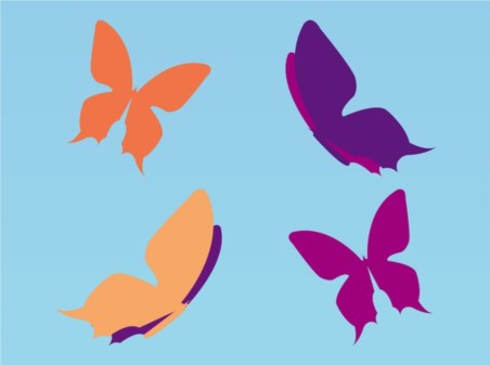 452x337 Simple Butterflies Vector Free Download