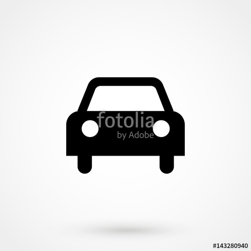 500x500 Car Vector Icon Isolated Simple Front Car Logo Illustration