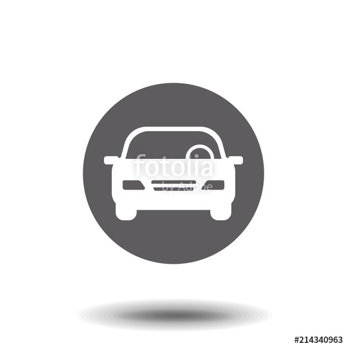 500x500 Car Vector Icon Isolated Simple Front Car Logo Illustration Sign