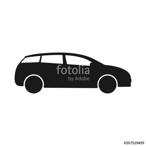 500x500 Car Vector Icon Isolated Simple Side Car Logo Illustration