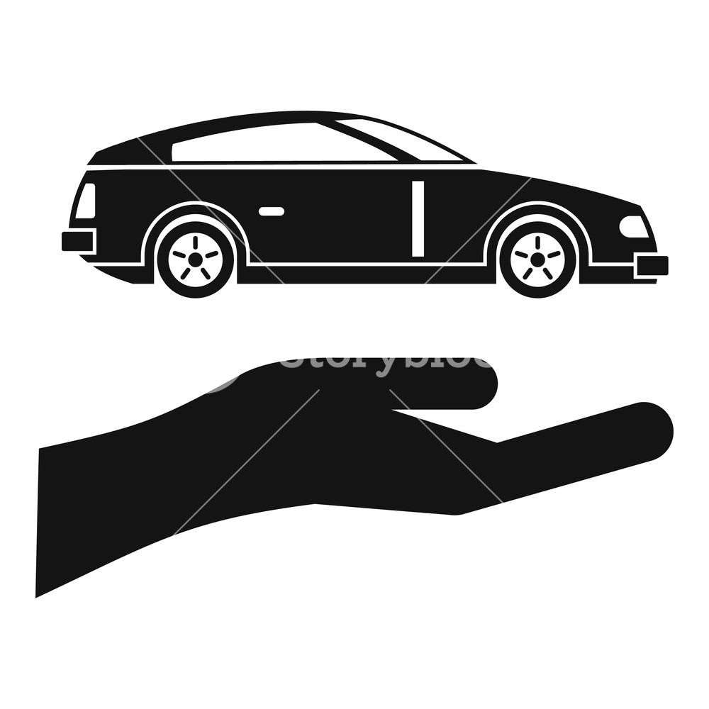 1000x1000 Hand And Car Icon Simple Illustration Of Hand And Car Vector Icon