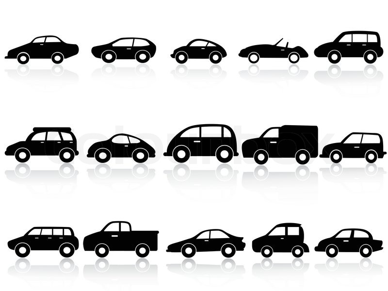 800x600 Isolated Car Silhouette Icons From Stock Vector Colourbox