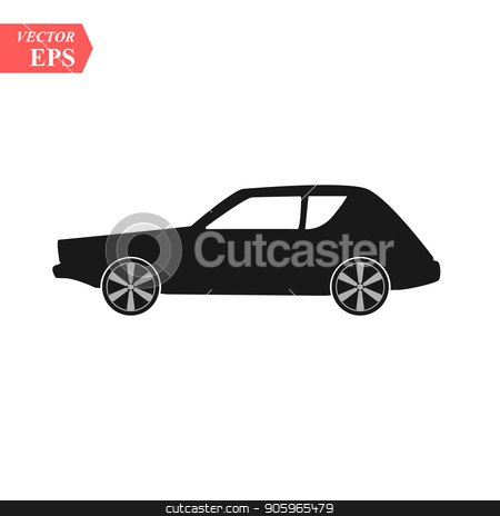 450x464 Simple Car Icon Vector Flat Hatchback Symbol Perfect Black