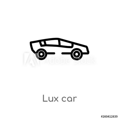500x500 Outline Lux Car Vector Icon Isolated Black Simple Line Element