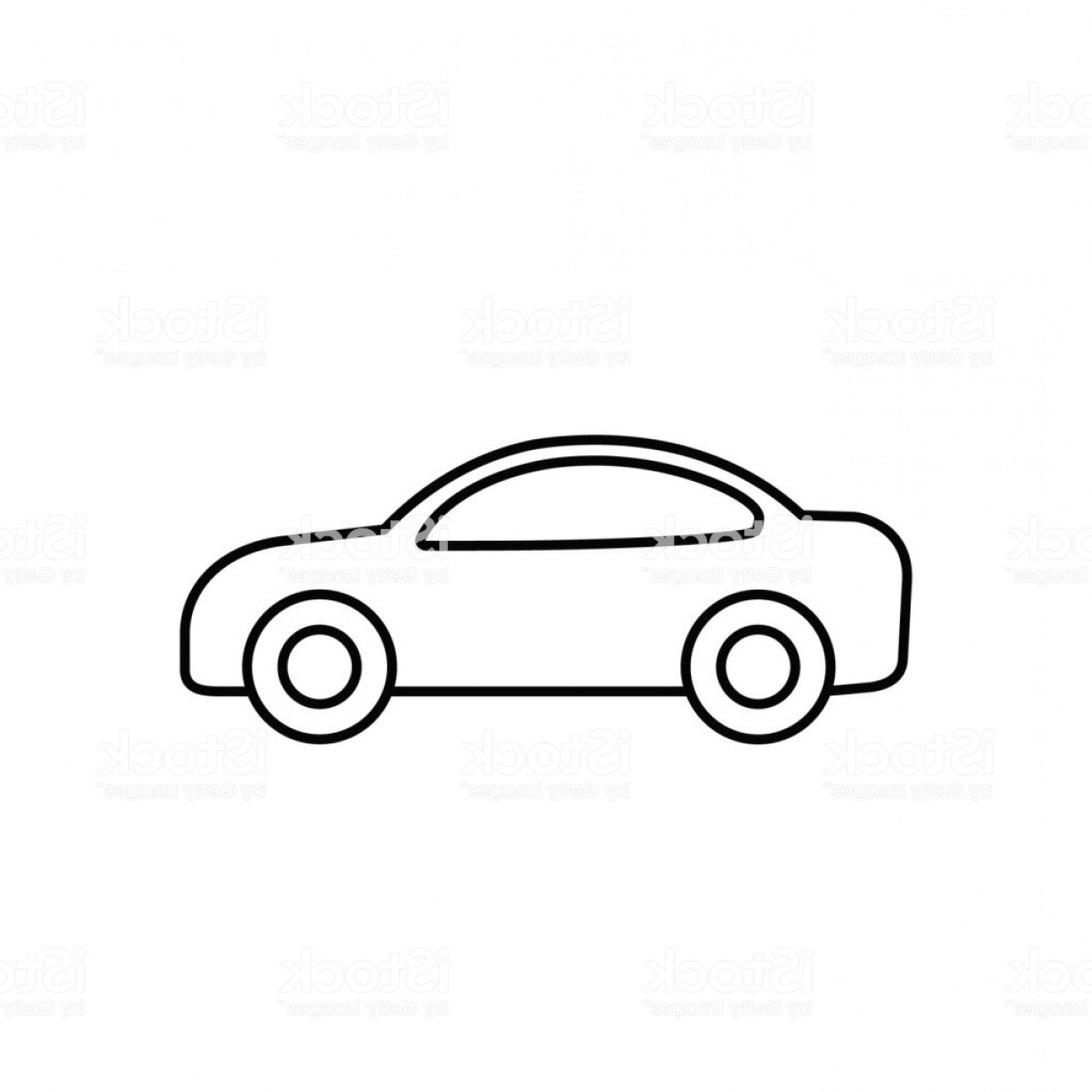 1228x1228 Car Outline Icon Vector Line Transportation Simple Symbol Gm