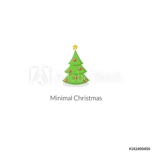 500x500 Minimal Christmas Tree Vector Illustration For Simple Greetings