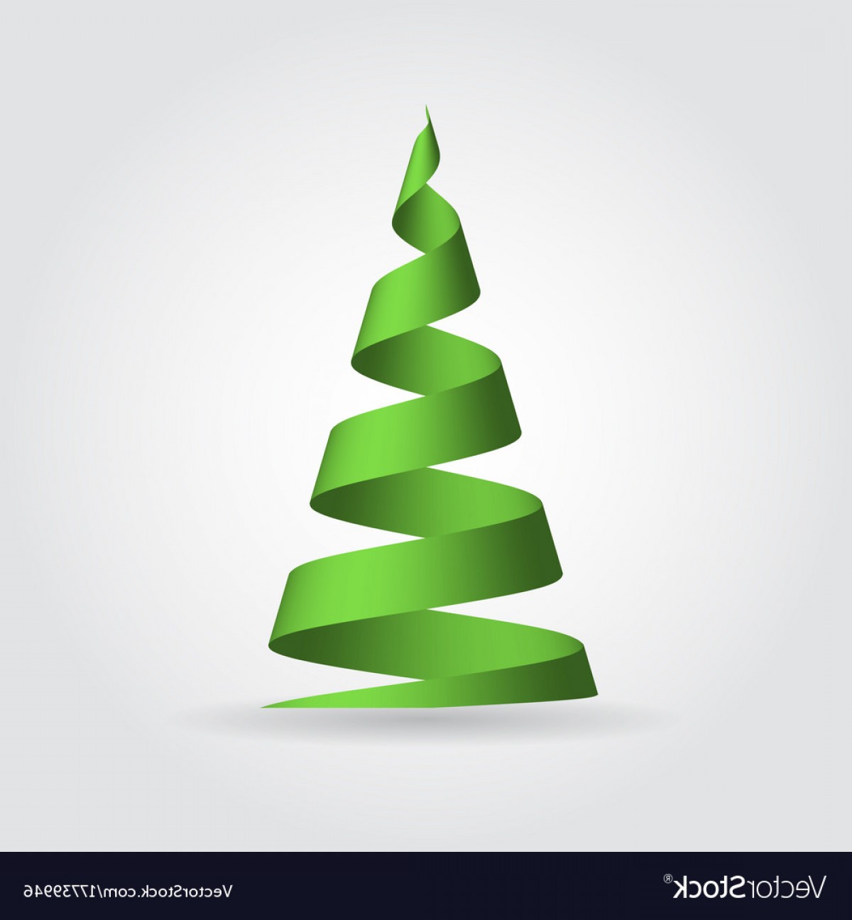 1200x1296 Simple Green Ribbon In A Shape Of Christmas Tree Vector Catchsplace