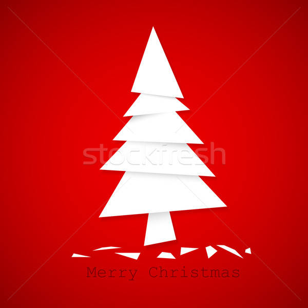 600x600 Simple Vector Paper Christmas Tree Vector Illustration Petr