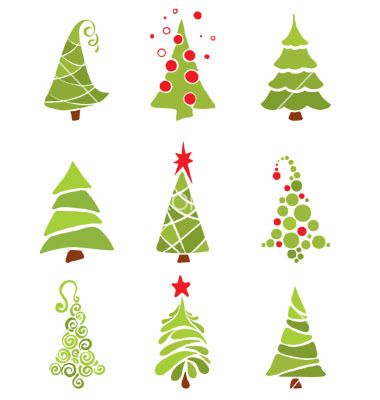 380x400 Christmas Trees Vector