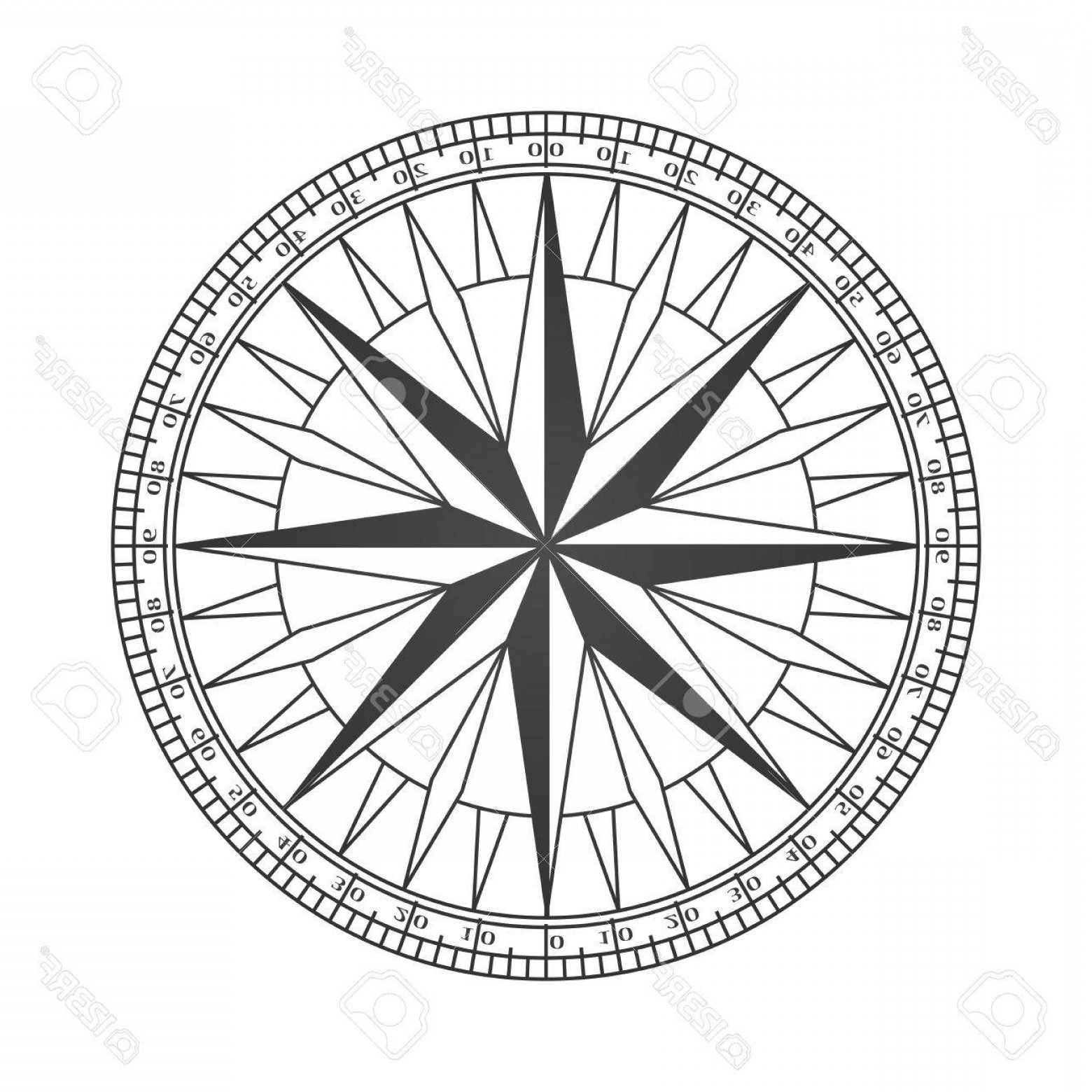 1560x1560 Simple Compass Vector Black And White Iniikim