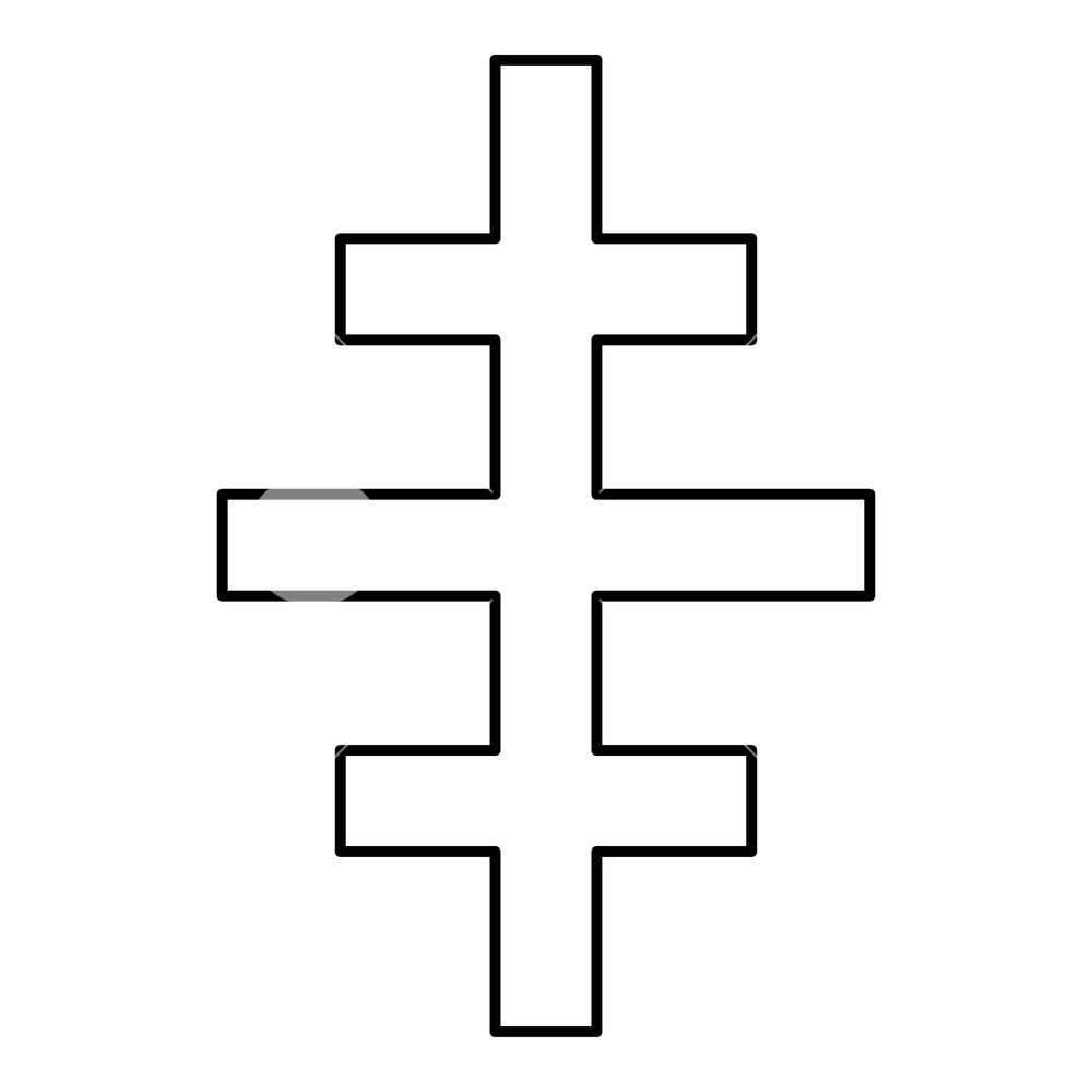 Cross Papal Roman Church Icon Black Color Outline Vector 1000x1000 Cross Papal Roman Church Icon Black Color Outline Vector