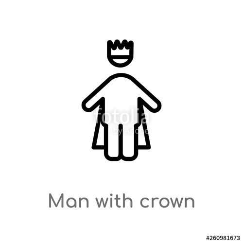 Outline Man With Crown Vector Icon Isolated Black Simple Line 500x500 Outline Man With Crown Vector Icon Isolated Black Simple Line
