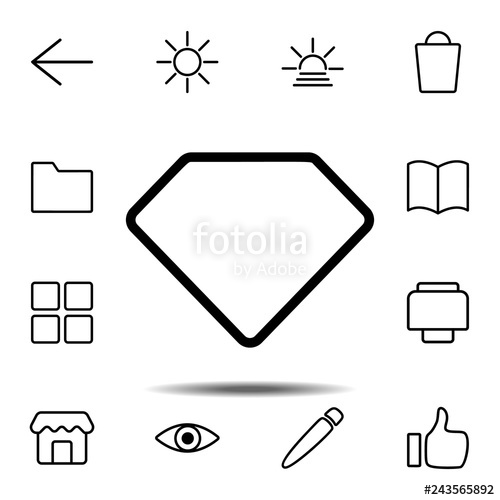 Diamond Icon Simple Thin Line, Outline Vector Element 500x500 Diamond Icon Simple Thin Line, Outline Vector Element