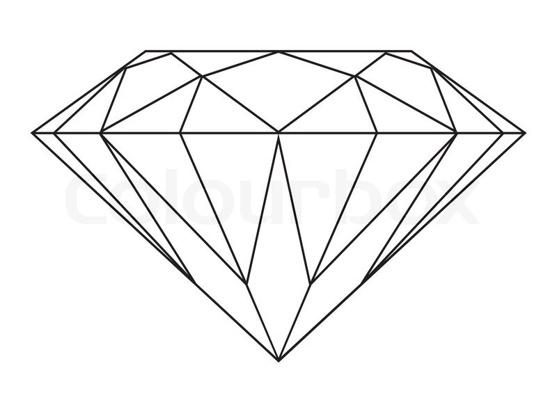 Simple Black And White Diamond Outline Stock Vector Colourbox 800x569 Simple Black And White Diamond Outline Stock Vector Colourbox