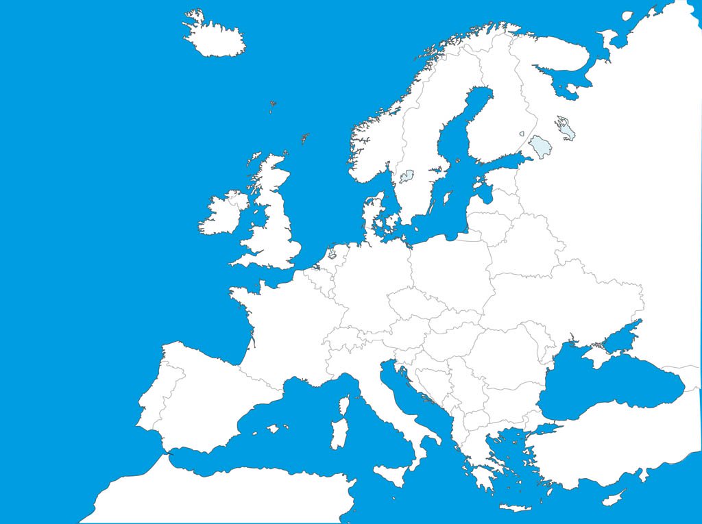 1024x765 Europe Map Template