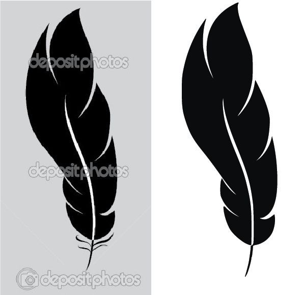 Simple Feather Vector Into A Usable Clipart Silhouette Cameo 595x579 Simple Feather Vector Into A Usable Clipart Silhouette Cameo