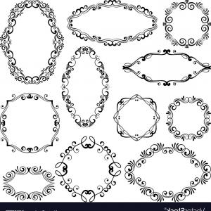 300x300 Photostock Vector Filigree Swirly Ornaments Vector Victorian