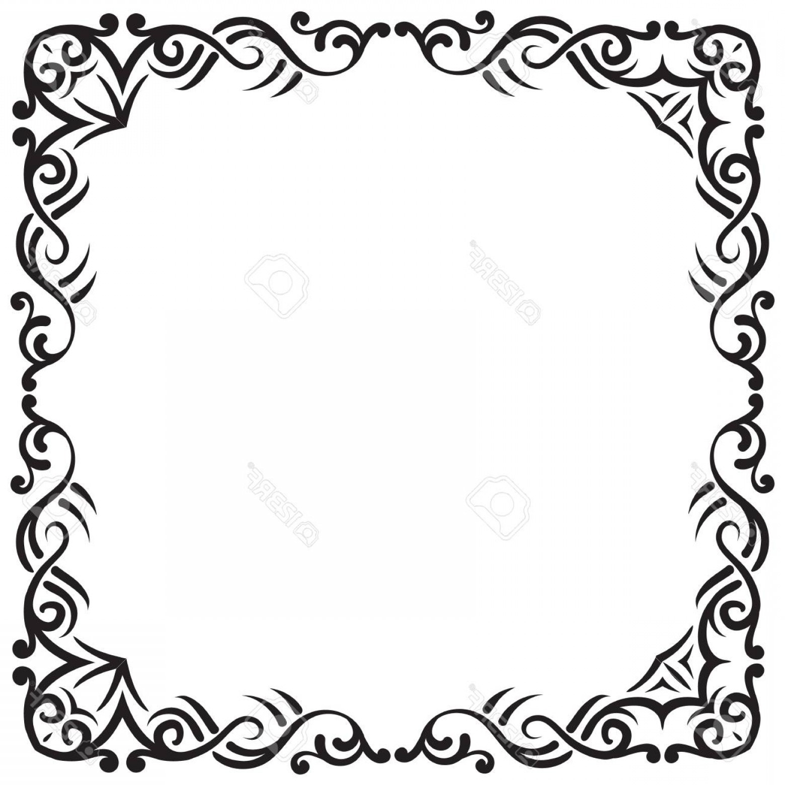 1560x1560 Photostock Vector Vector Border Frame In Black Color Oriental