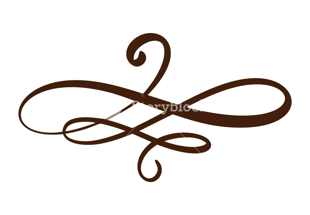 1000x692 Vector Vintage Line Elegant Divider And Separator, Swirl