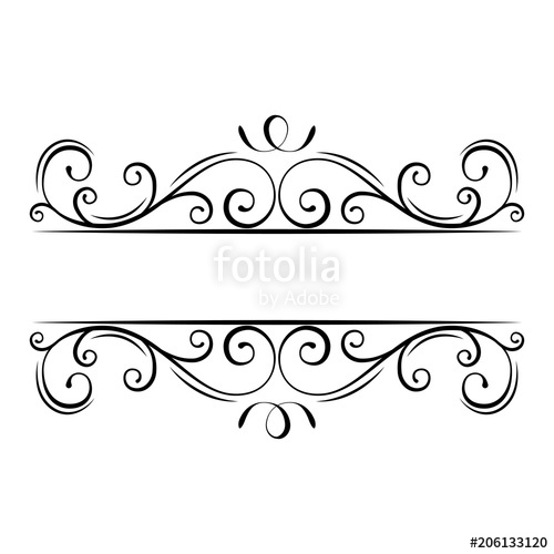 500x500 Calligraphic Flourish Frame Decorative Ornate Border Swirls