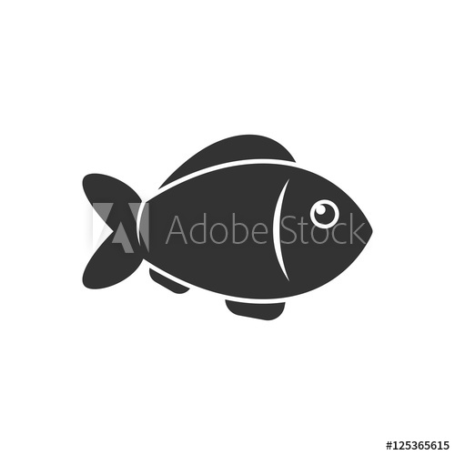500x500 Fish Icon Vector Simple Illustration