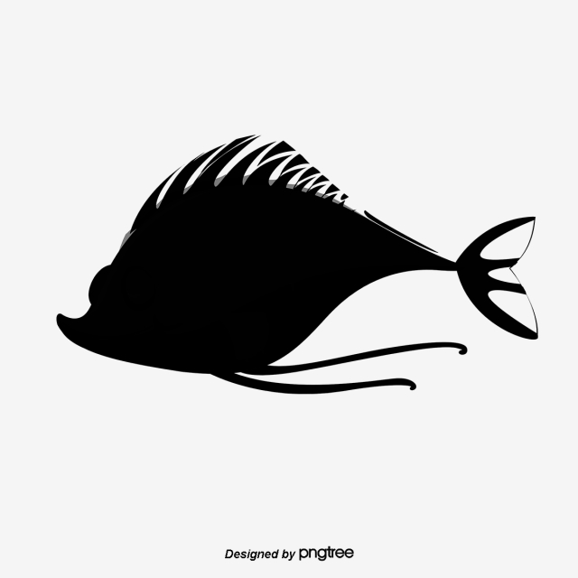 640x640 Fish Vector Material Cartoon Sketch Silhouette Fish, Cartoon Fish