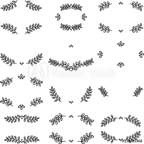 500x498 Simple Set Of Rustic Design Elements Floral Vector Frames