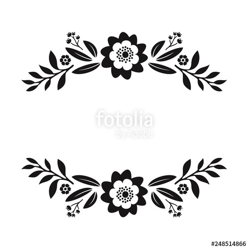 500x500 Floral Cut Out Files, Custom Vinyl Decals, Simple Floral Cut Out