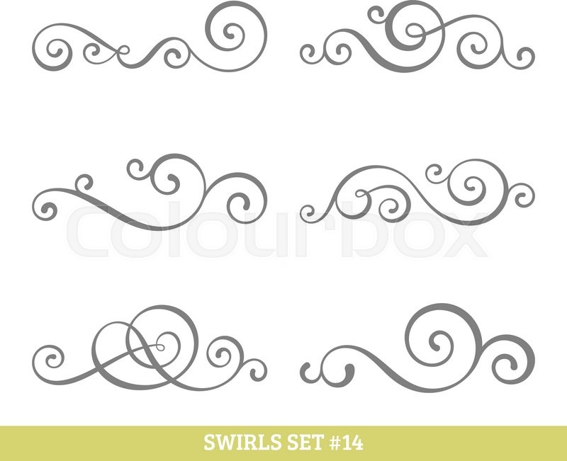 800x651 Set Of Six Vector Flourish Swirls Stock Vector Colourbox