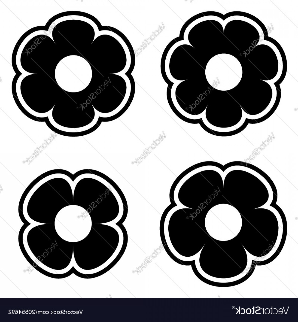 1200x1296 Simple Black White Flower Icon Symbol Logo Set Vector Soidergi