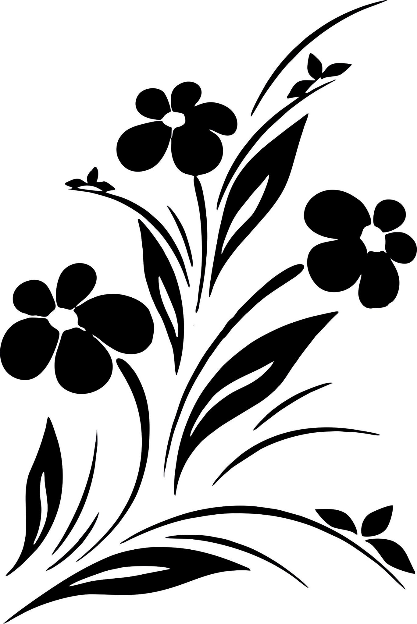 1368x2048 Simple Flower Designs Black And White Vector Art Graphic