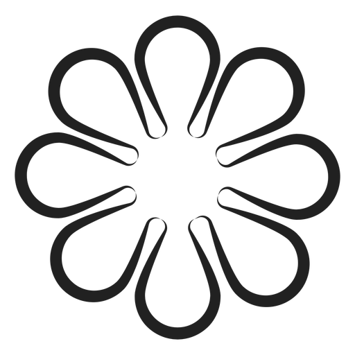 512x512 Simple Flower Vector Outline