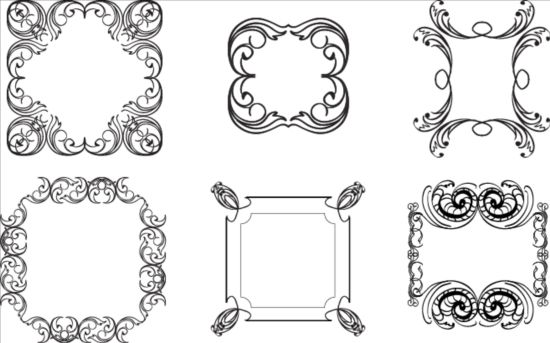 550x343 Simple Frame Vectors Set Free Download