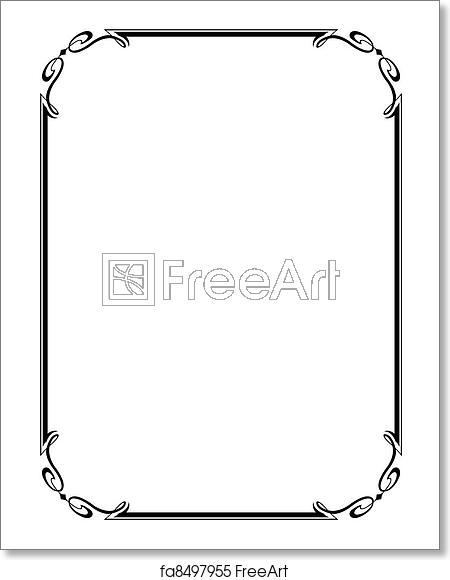 450x580 Free Art Print Of Simple Ornamental Decorative Frame Vector