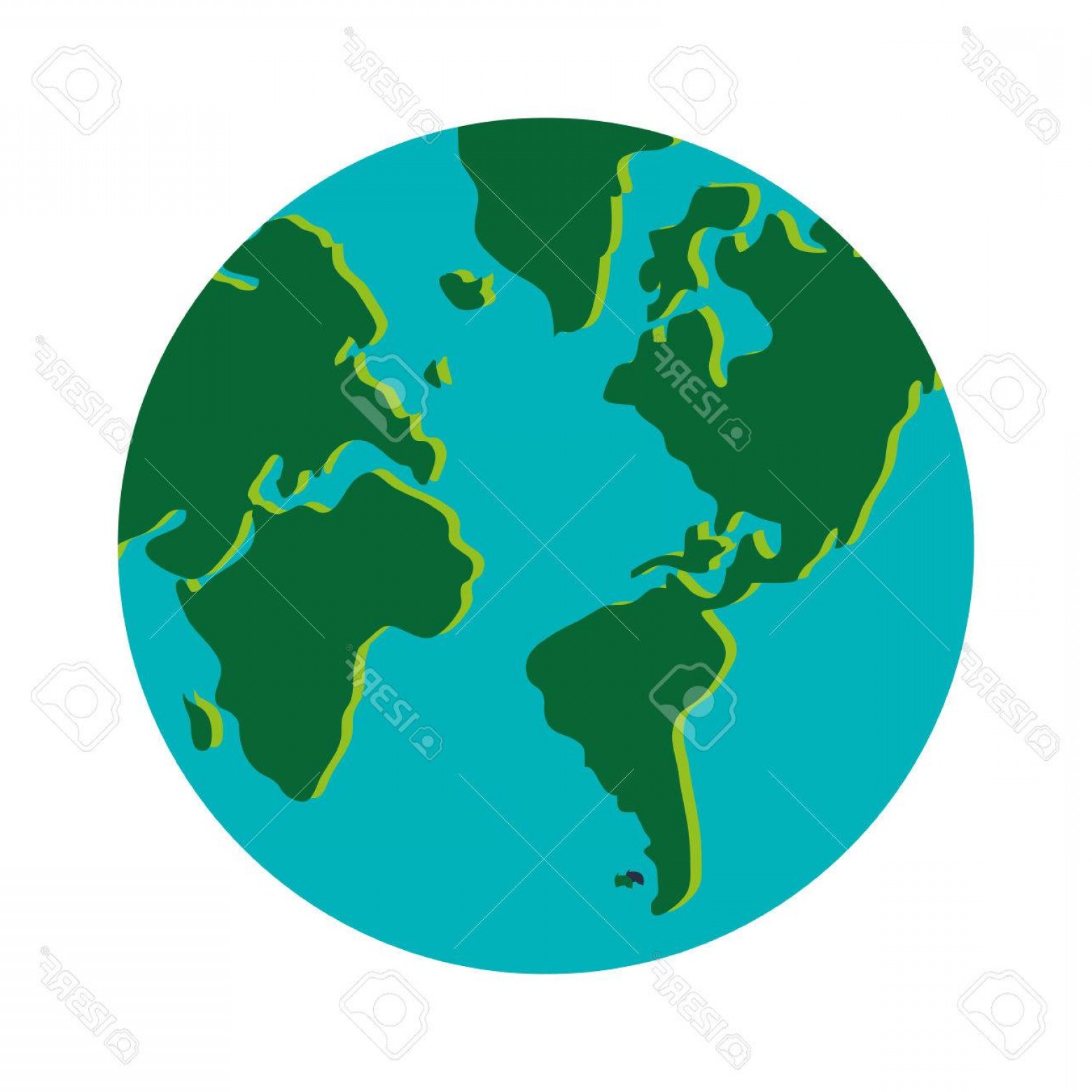 1560x1560 Photostock Vector Simple Flat Design Earth Globe With Distinction