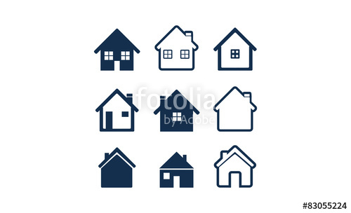 Simple House Icon Set Stock Image And Royalty Free Vector 500x304 Simple House Icon Set Stock Image And Royalty Free Vector