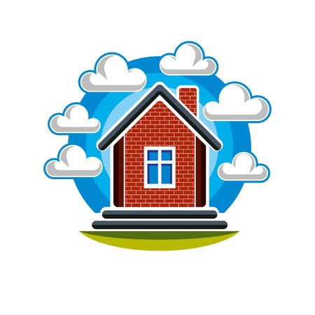 Simple House Vector Illustration, Countryside Idea Abstract Image 450x450 Simple House Vector Illustration, Countryside Idea Abstract Image