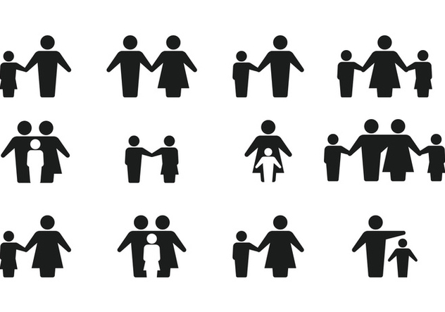 632x443 Simple Silhouette Family Icon Vectors Free Vector Download