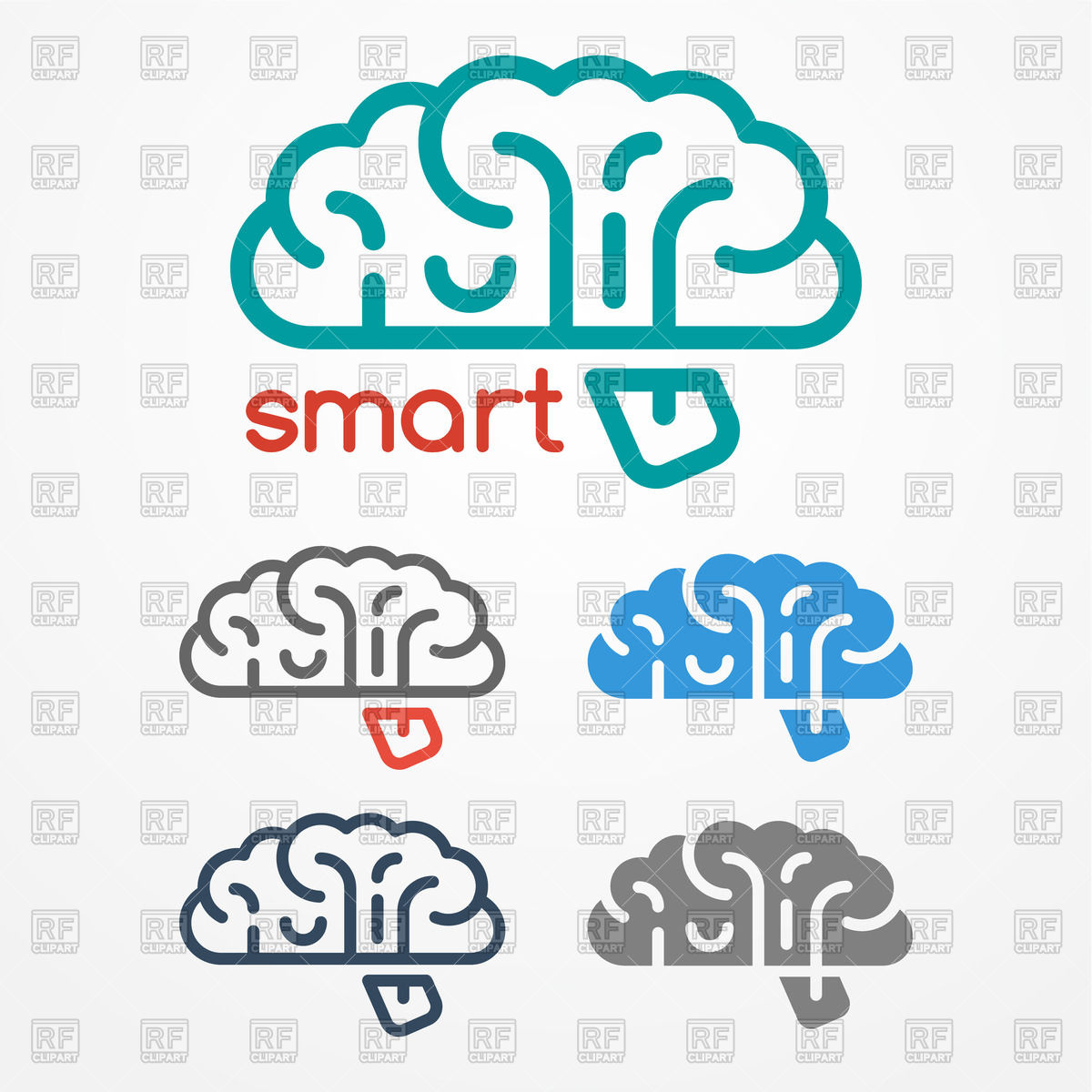 1200x1200 Simple Human Brain Logo Set Vector Image Of Icons And Emblems