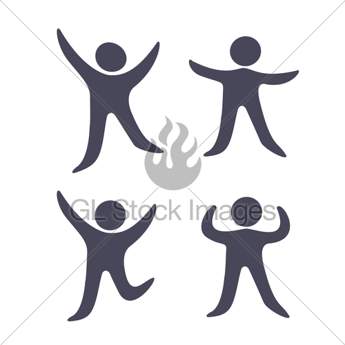 500x500 Vector Black Human Symbols Simple Figure Icons, Fitness Gl