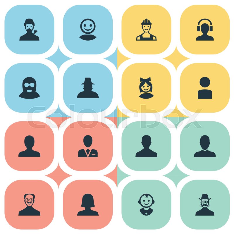 800x800 Vector Illustration Set Of Simple Stock Vector Colourbox