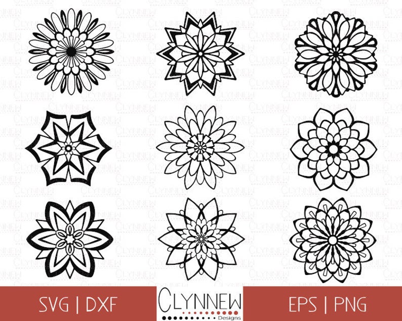 794x635 Mandala Vector Clipart Bundle Mandala Designs Simple Etsy