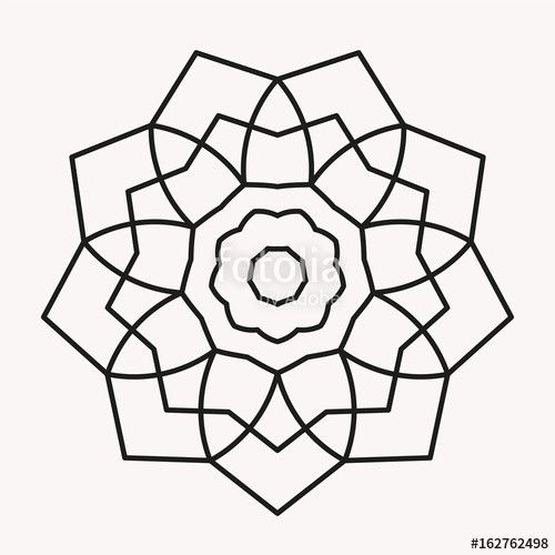 500x500 Simple Mandala Shape For Coloring Vector Mandala Floral Flower